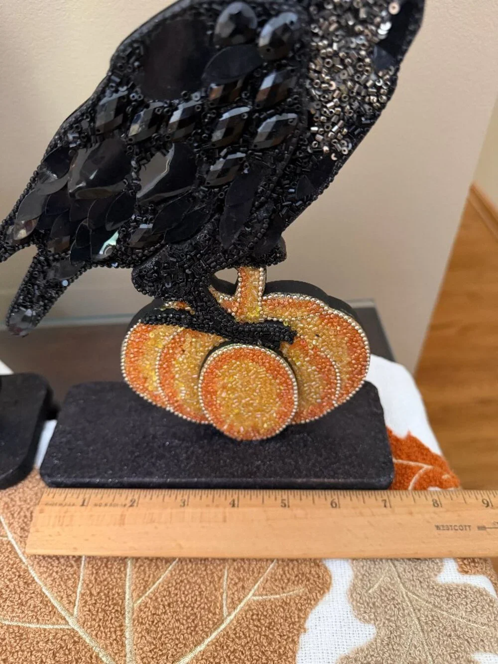 U CHOOSE Halloween table decor SEQUINED/GLITTERY Ghost, Crow, Candy Corn NWT